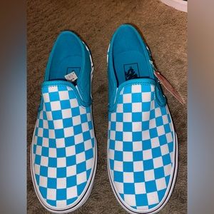Teal checkered vans